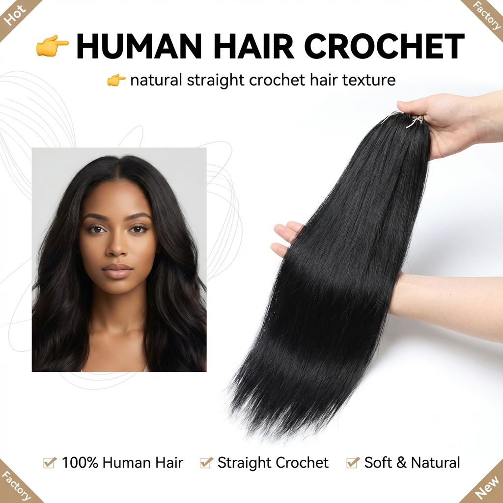 Straight Crochet Hair Human Hair Bulk Wholesale | Natural Straight Hair Supplier USA