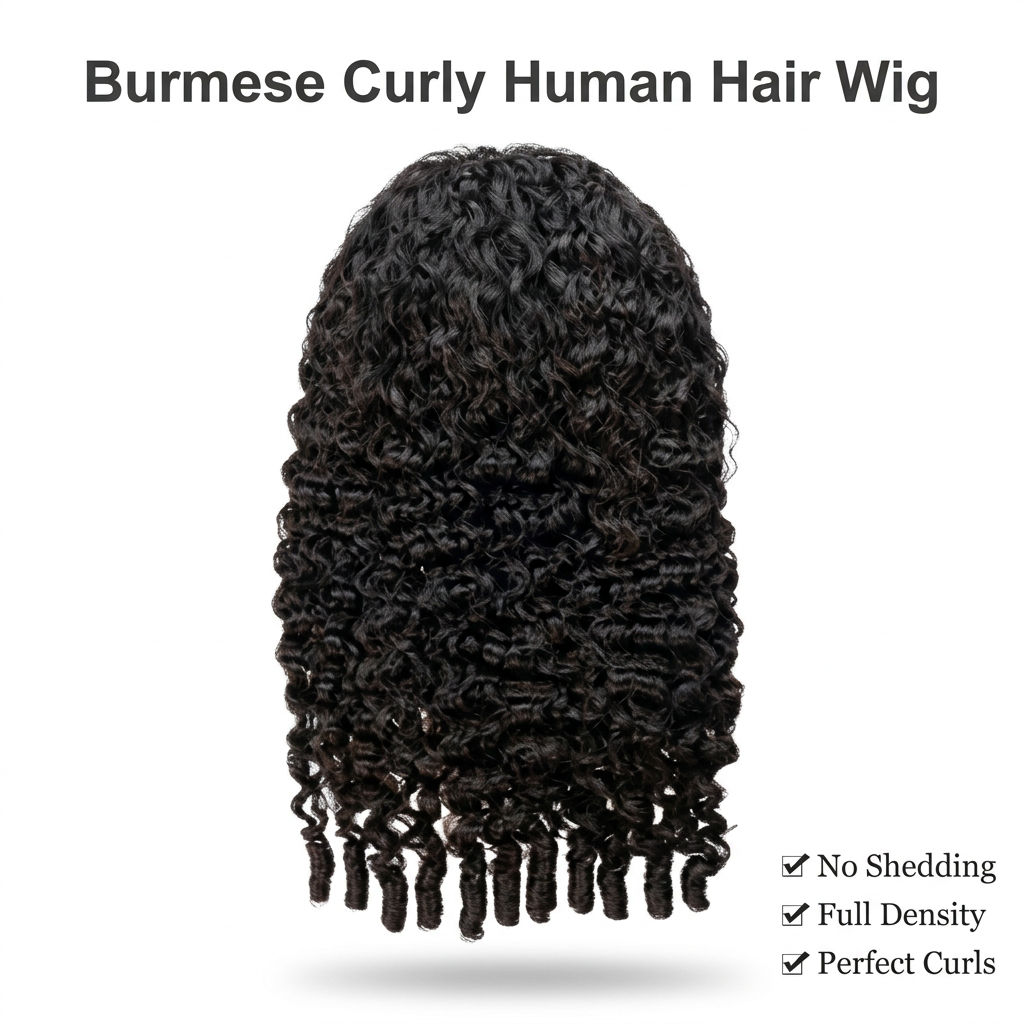 Burmese Curly Human Hair Wig 13x4 Lace Frontal Wholesale Supplier