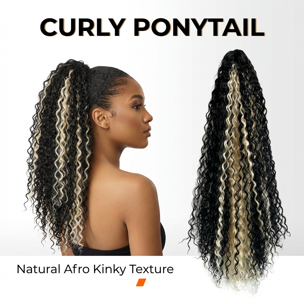 24 Inch Kinky Curly Claw Clip Ponytail Extension – Wholesale Supplier