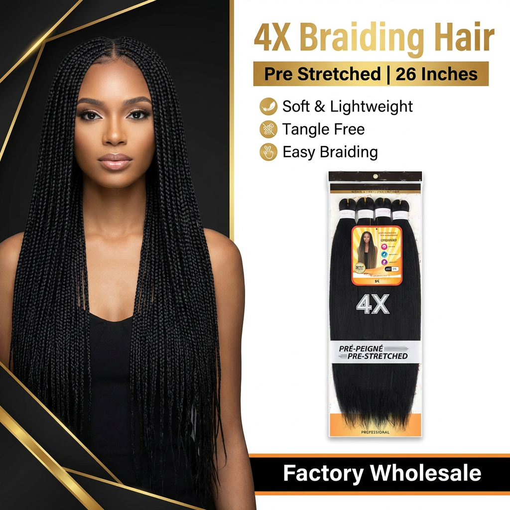 4X Pre Stretched Braiding Hair 26 Inch B