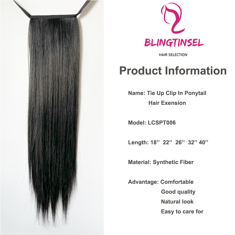 Wholesale Straight Tie-Up Ponytail Extensions Supplier | Bulk Synthetic Hair 18-40 Inch