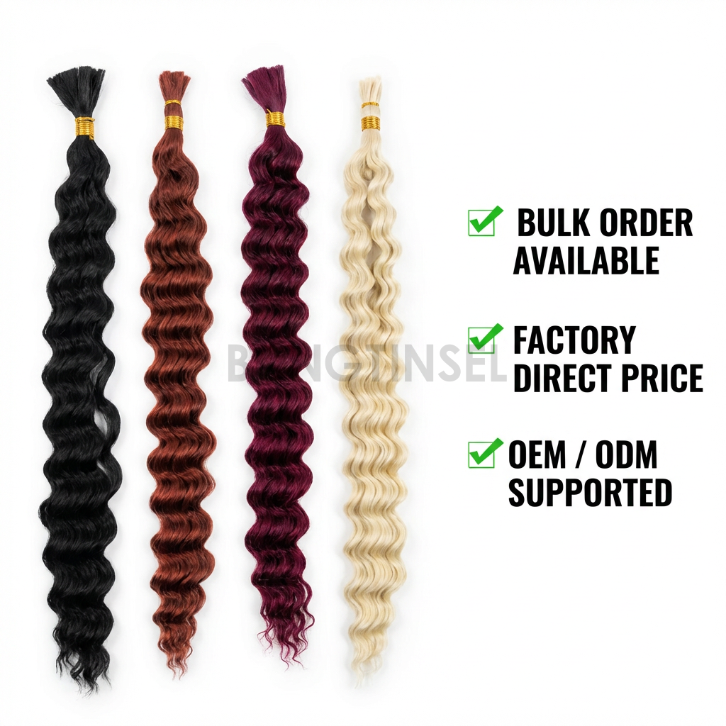 Deep Wave Bulk Hair Extension 22" 100g Synthetic Braiding Hair