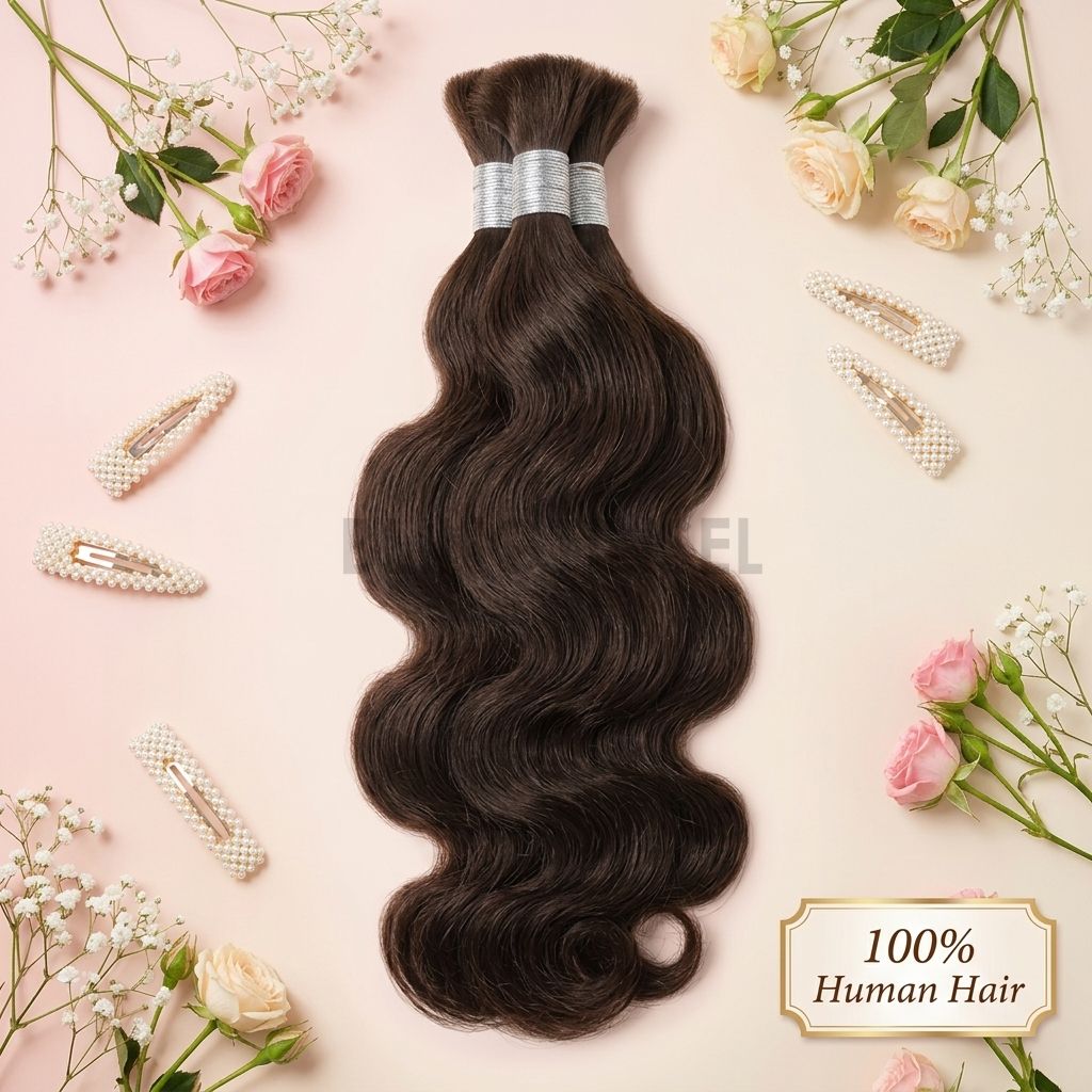 Body Wave Bulk Human Hair Extensions for Boho Knotless Braiding