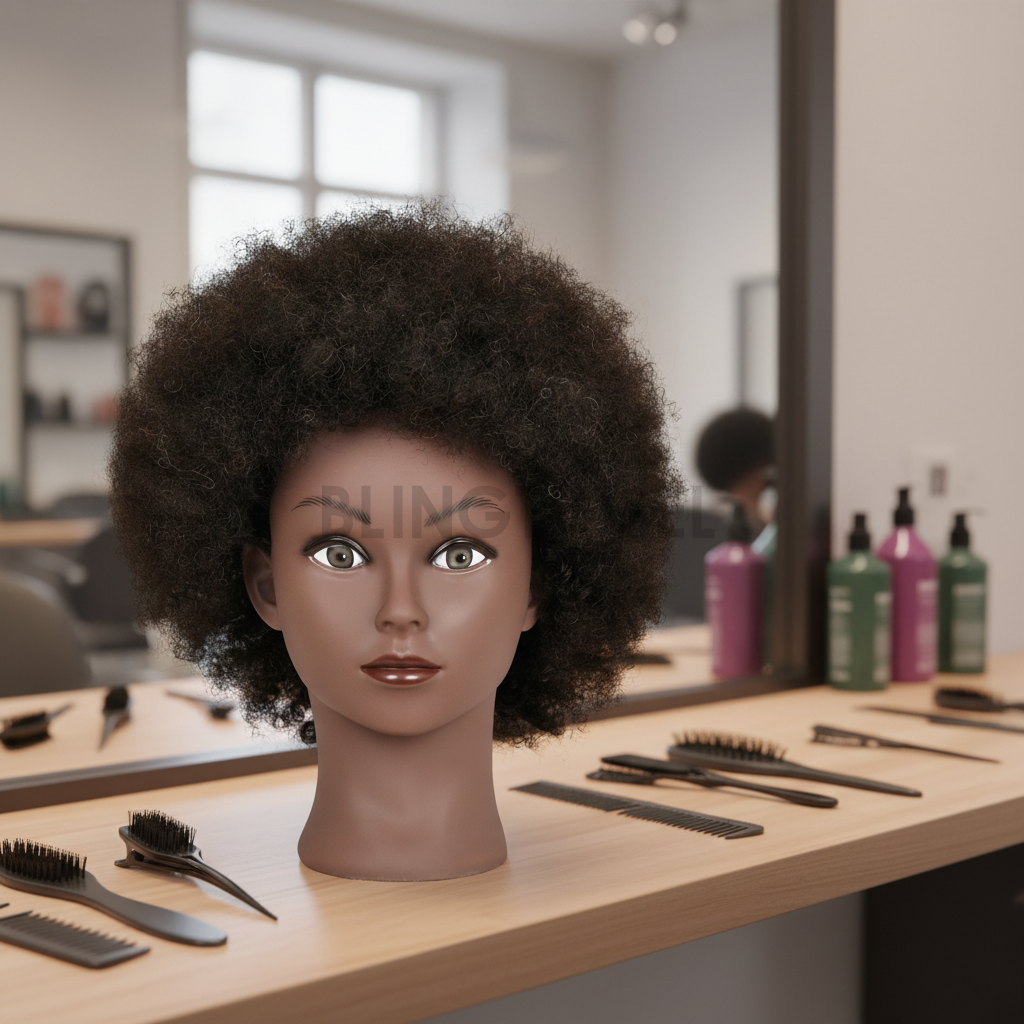 <strong>Afro Human Hair Mannequin Head for Braid</strong>