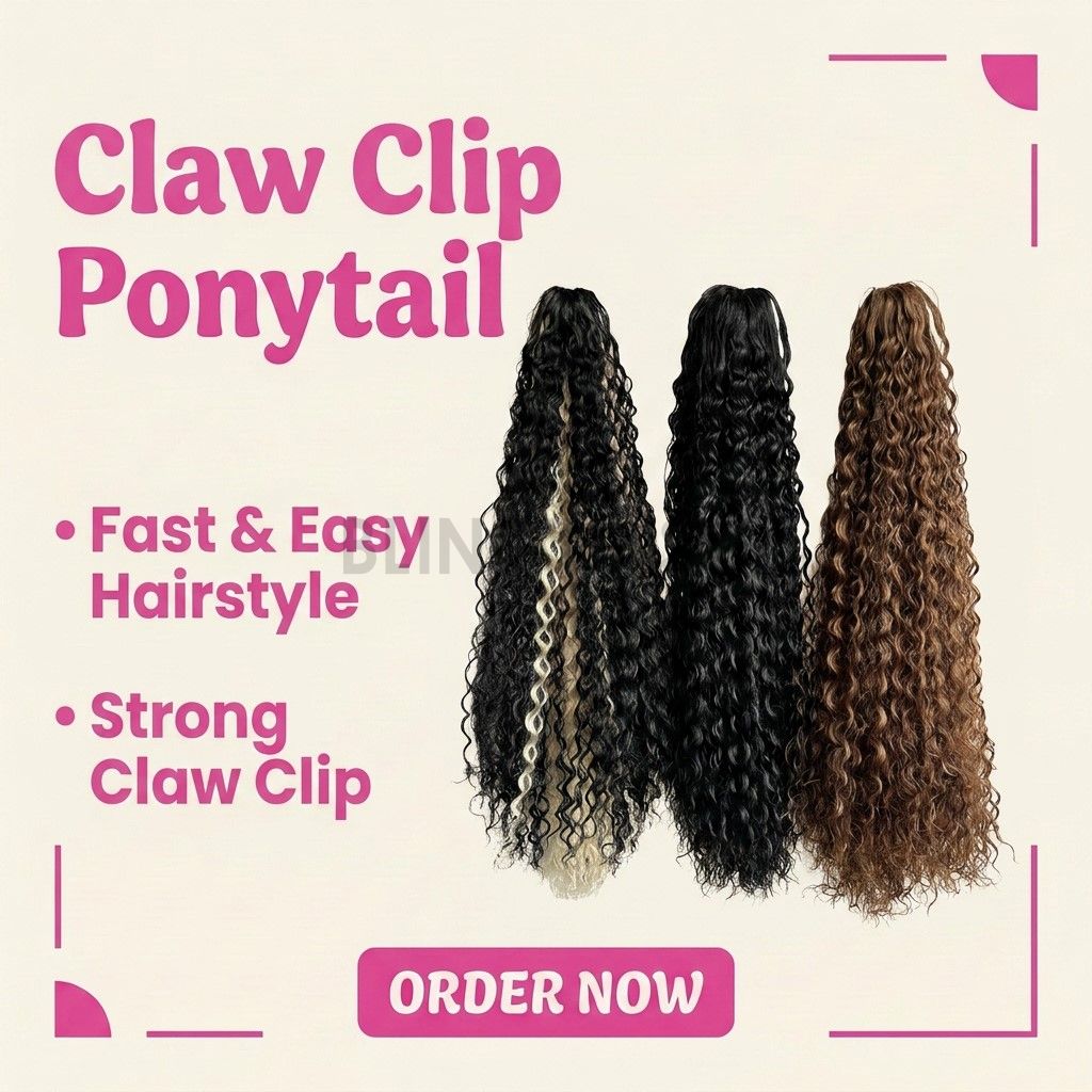 24 Inch Kinky Curly Claw Clip Ponytail Extension – Wholesale Supplier